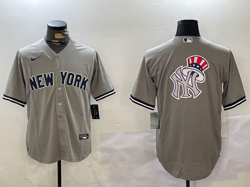 Men New York Yankees Blank Grey Game 2024 Nike MLB Jersey style 10276